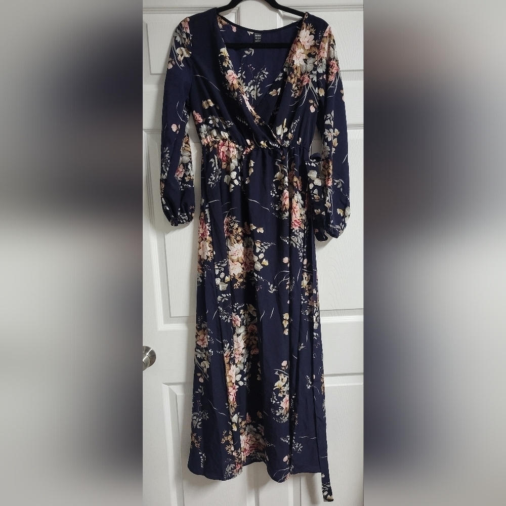 Shein - Botanical Surplus Navy Dress Size 4 - NWOT